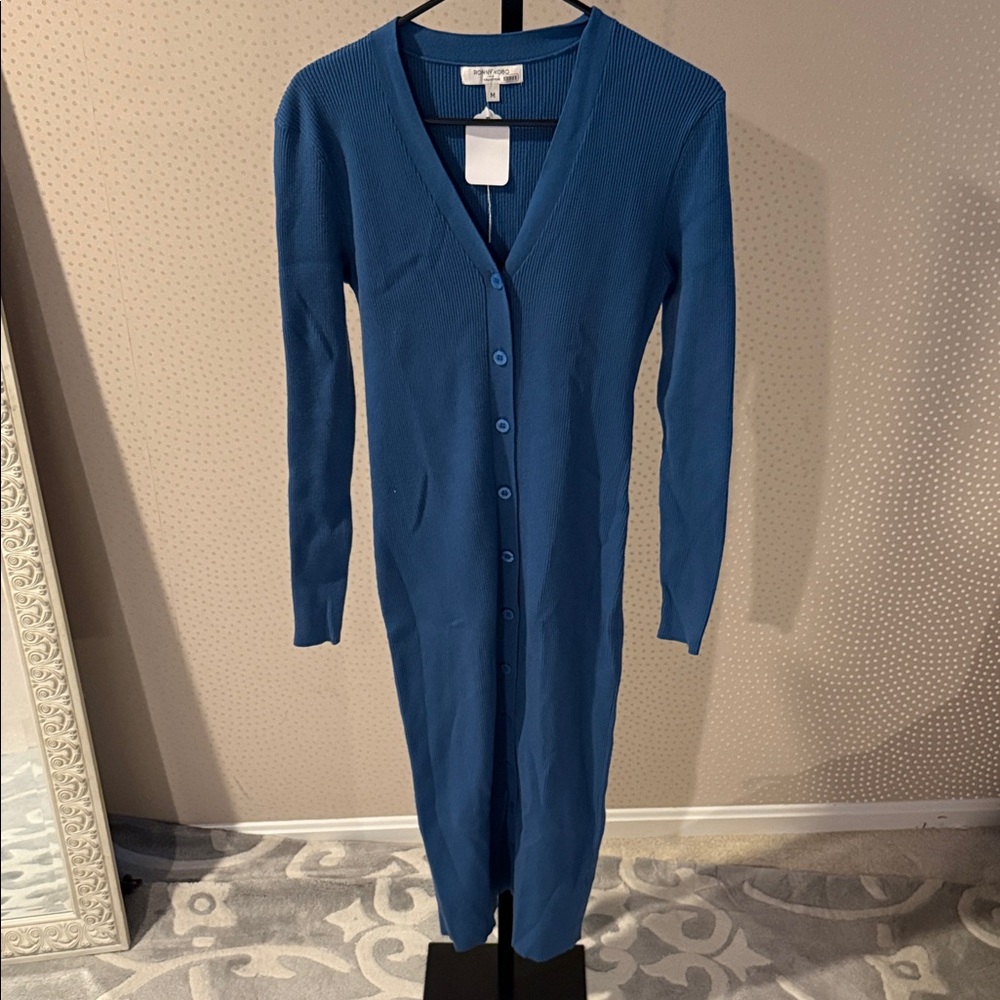 Ronny Kobo Collection Blue Long Sleeve Dress Medium